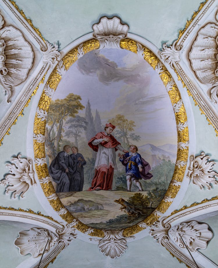 Fresco Painting On Building Ceiling 