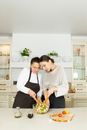 Mother and Daughter Making Yummy Salad