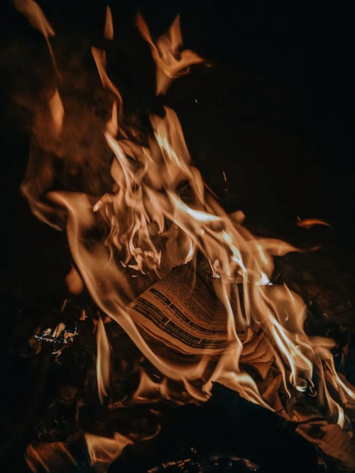 Free Close-Up Shot of Burning Papers Stock Photo