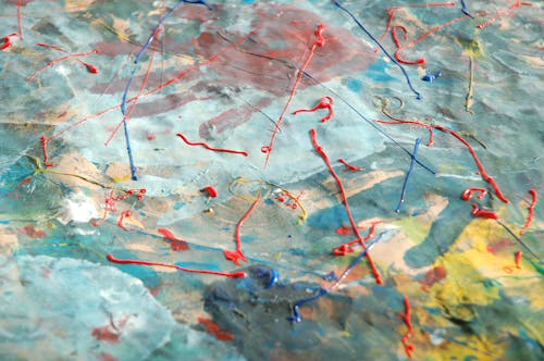 Abstract Colourful Stained Painting