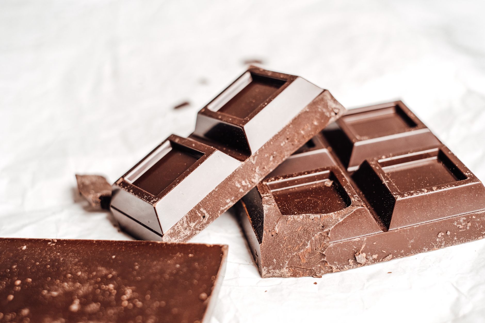 Mid-tier dark chocolate bars in grocery packaging