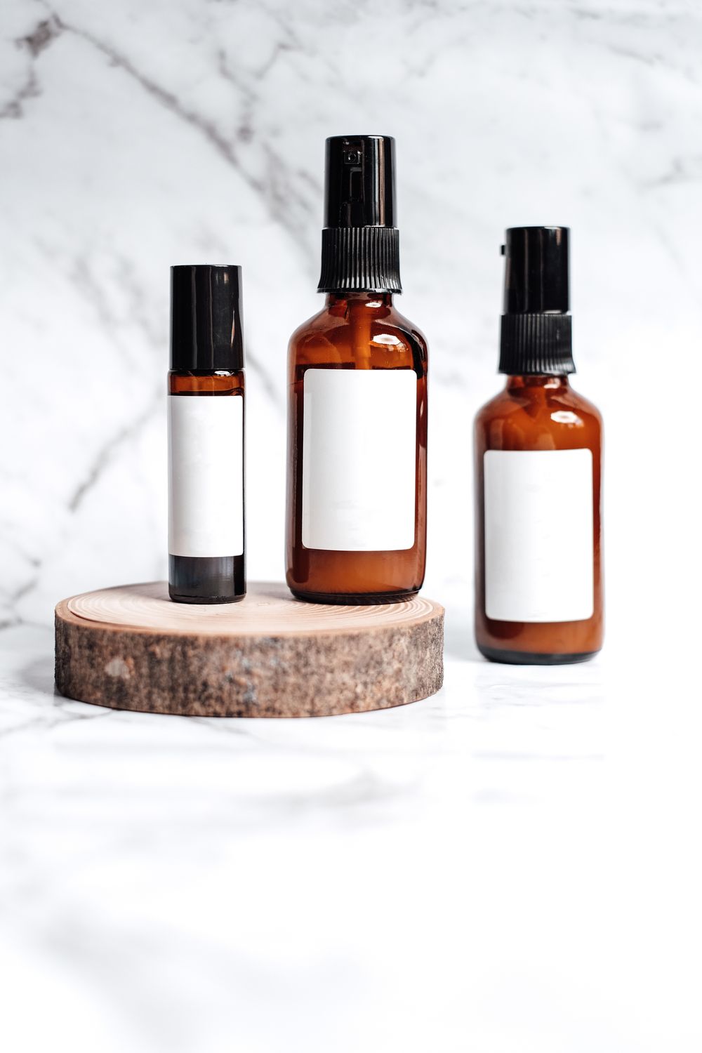 Amber cosmetic bottles for personal care