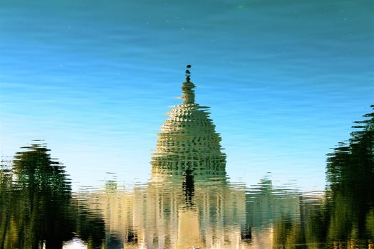 Reflection of Gray Mosque on Water