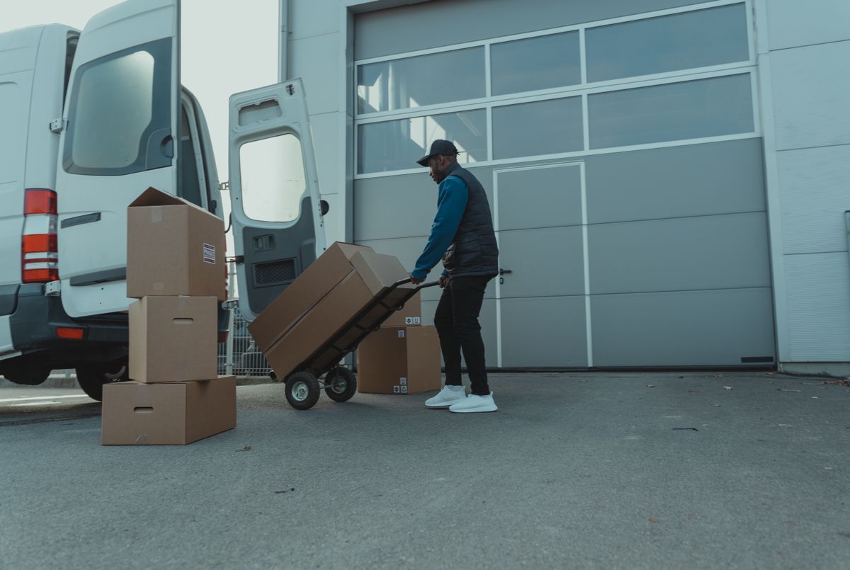 Inbound inventory arriving at the warehouse receiving area