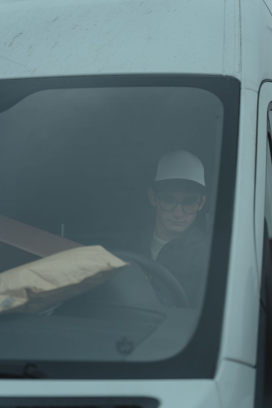 Professional delivery driver preparing a route
