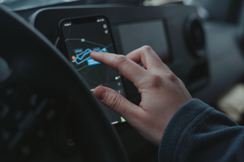 Map displayed on a smartphone