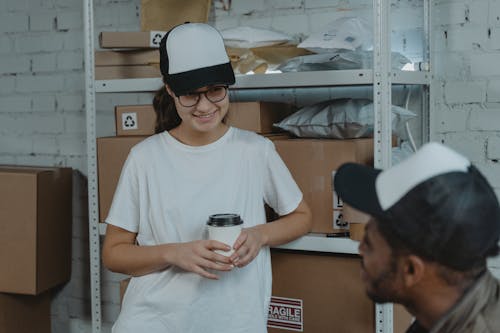 Two Employees looking at each other 