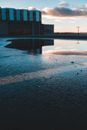 A Puddle Water On Concrete Pavement