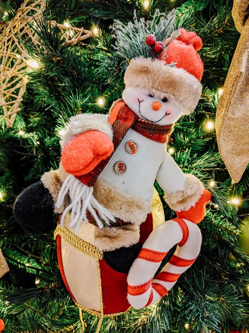 눈사람, 장식적인, 크리스마스 장식의 무료 스톡 사진