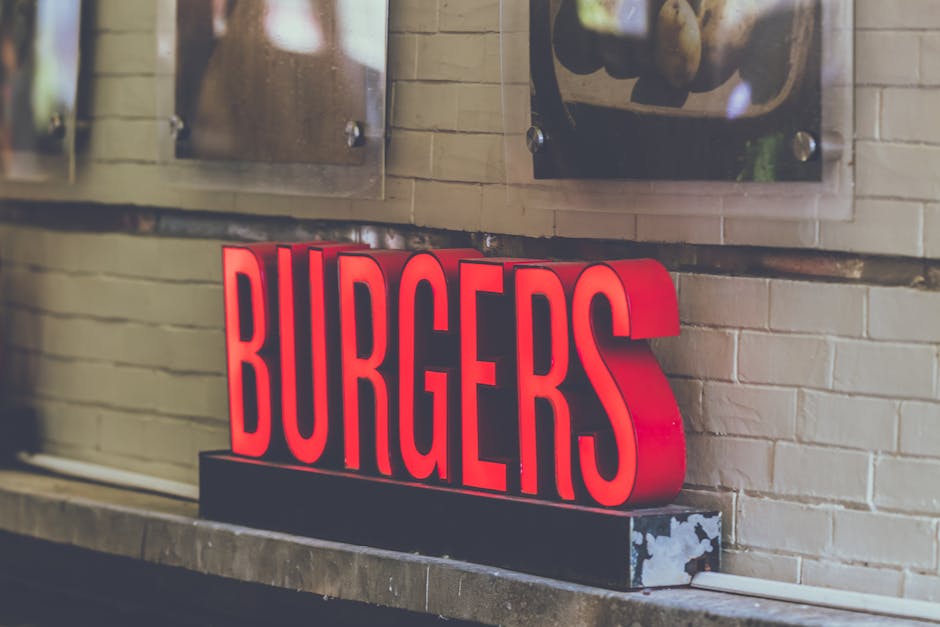 Red Burgers Freestanding Letter on Wall