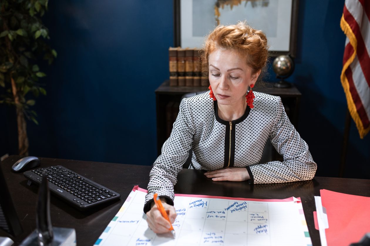 Professional planning work and leave on a calendar