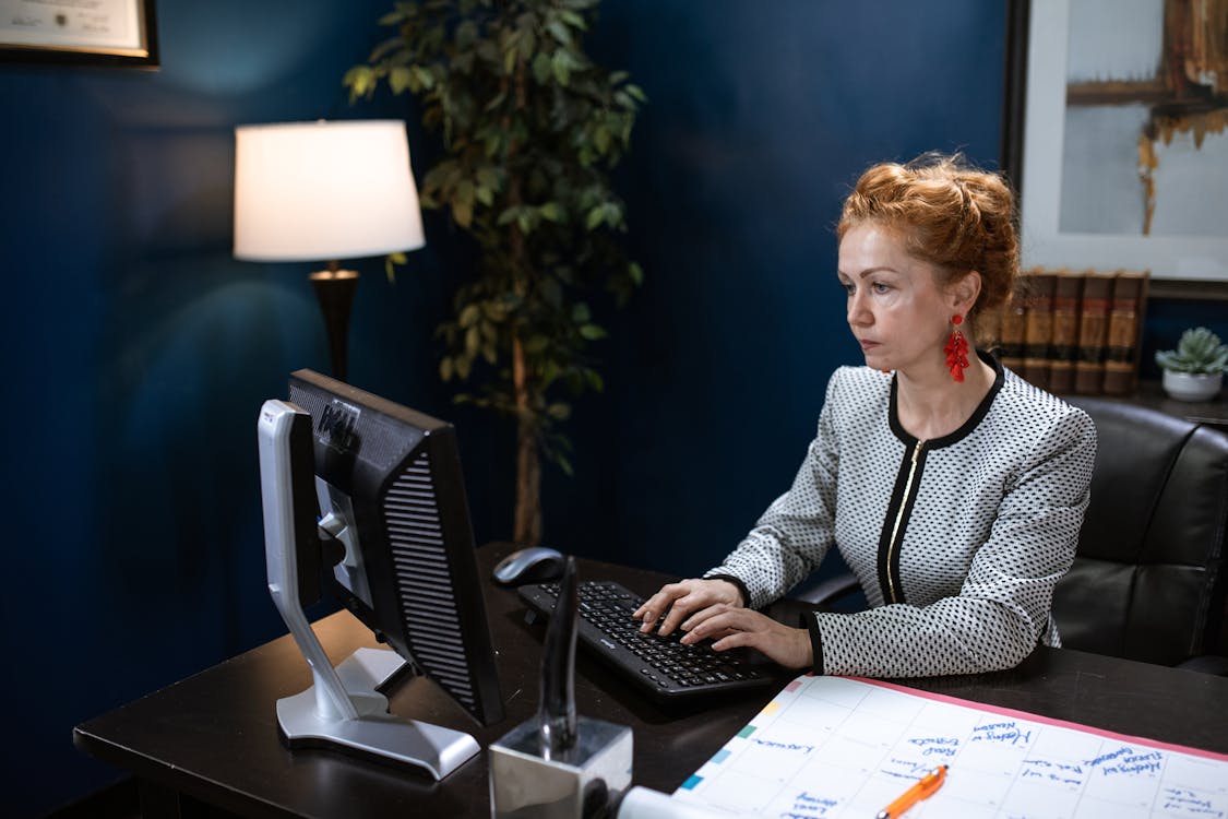 A Woman using a Computer