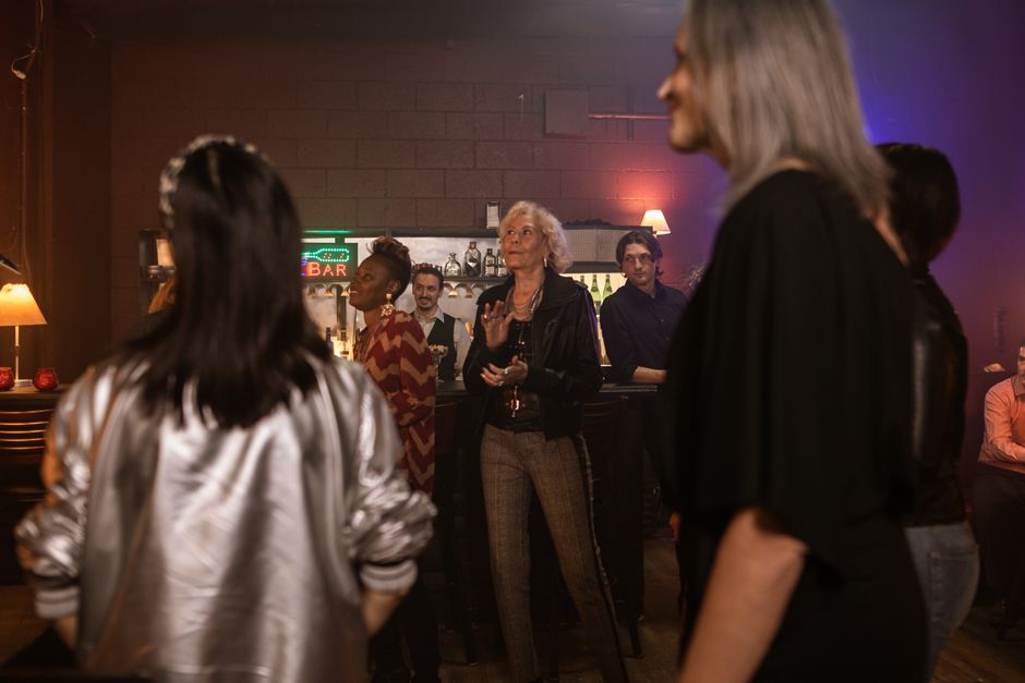 London nightclub tall men party