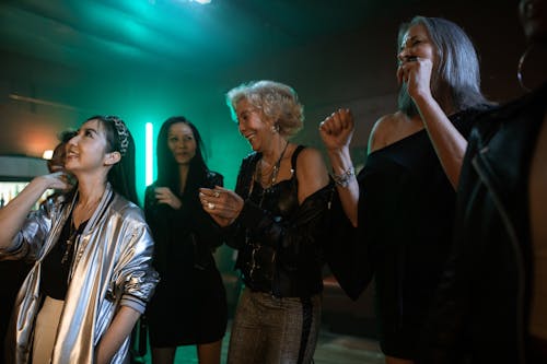 Group of Women Dancing in a Night Club