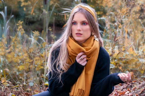 Woman Wearing Yellow Scarf