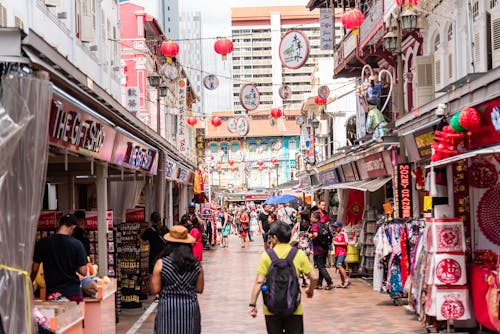 People Walking on a Street Market