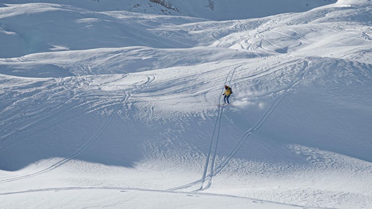 Man Skiing Alone