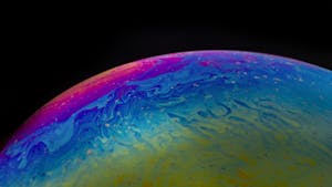 Round multicolored abstract sphere on dark background