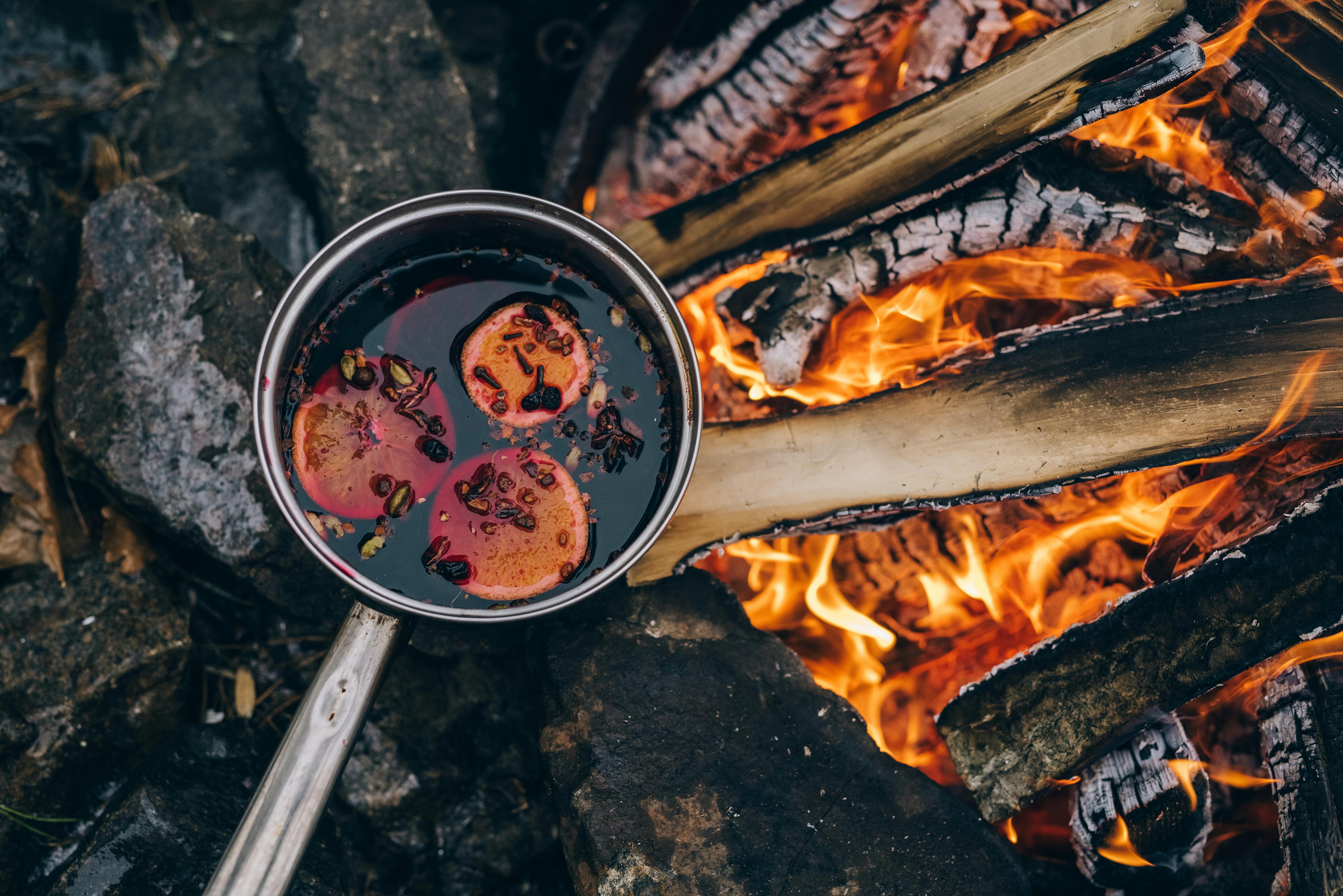 Stainless Steel Cooking Pot on Fire · Free Stock Photo