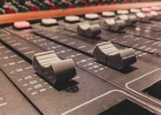 A Gray and White Audio Mixer