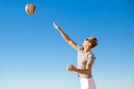 A Man Playing Volleyball