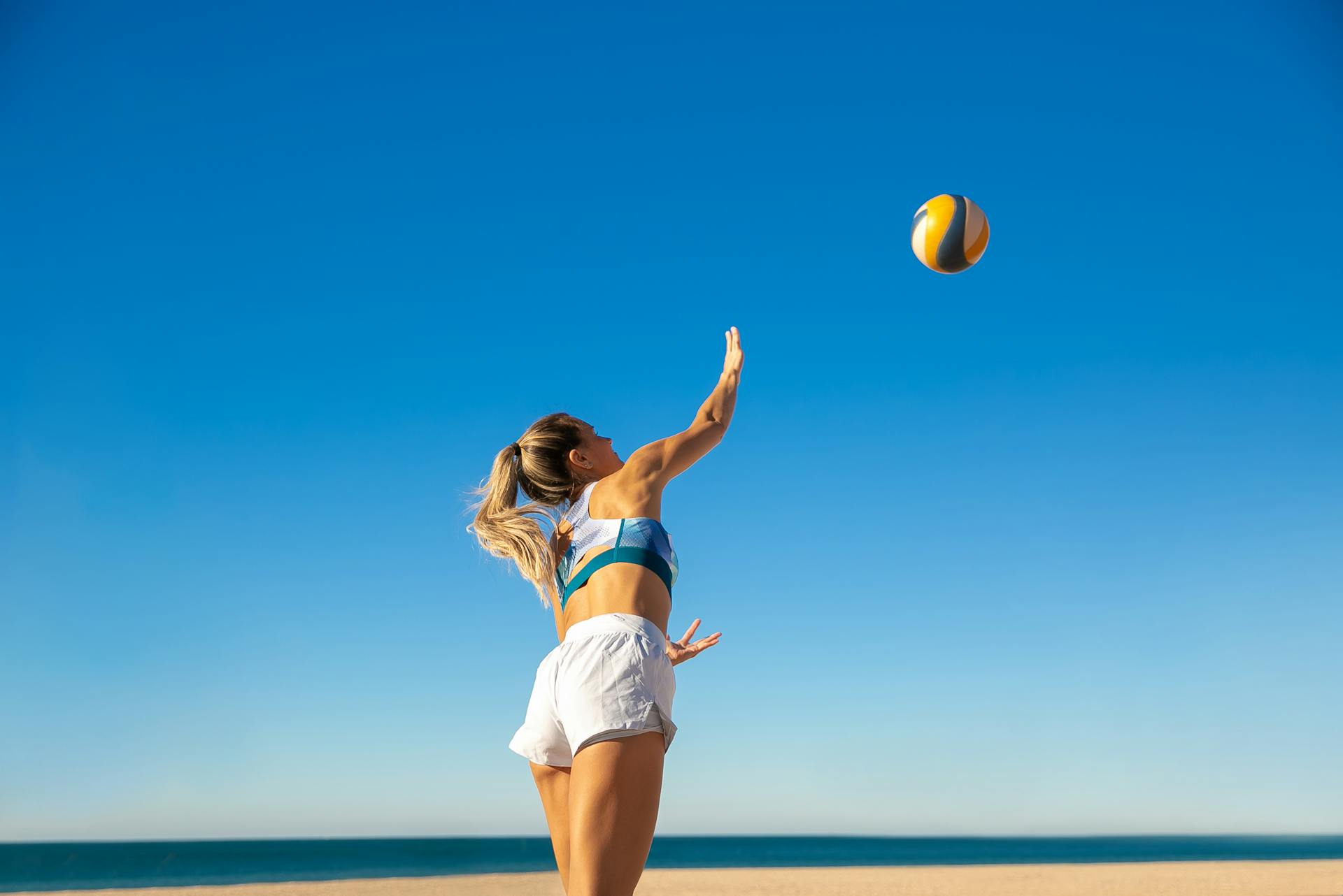 A Woman Playing Volleyball