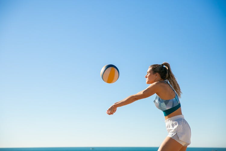 A Woman Playing Volleyball