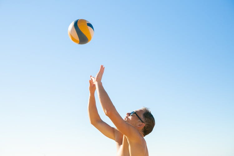 A Man Playing Volleyball