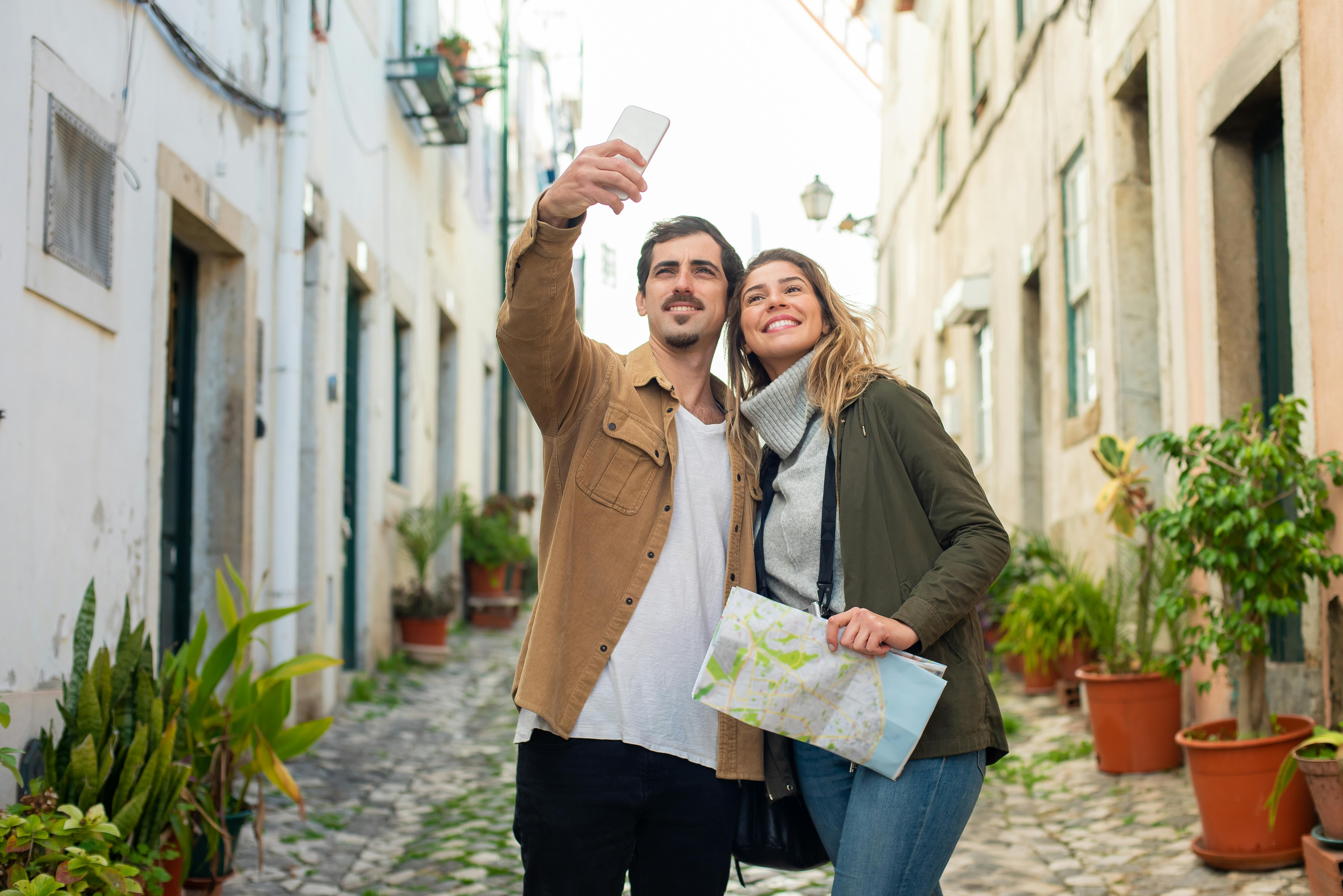 a couple having a selfie