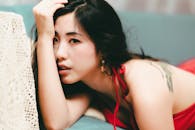 A Woman Posing at the Camera