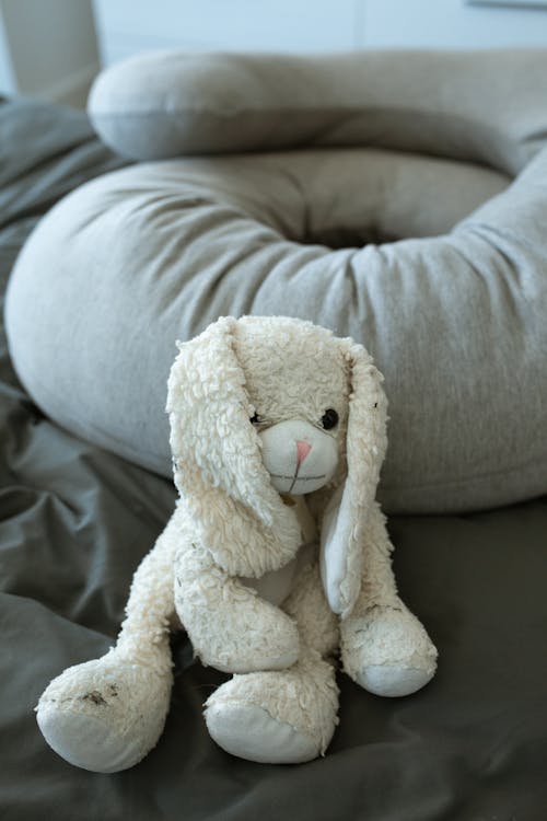 Free Close-up Photo of a White Plush Toy  Stock Photo