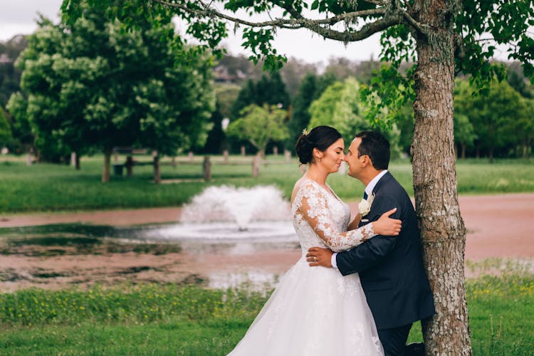 A Newlywed Couple Under A Tree