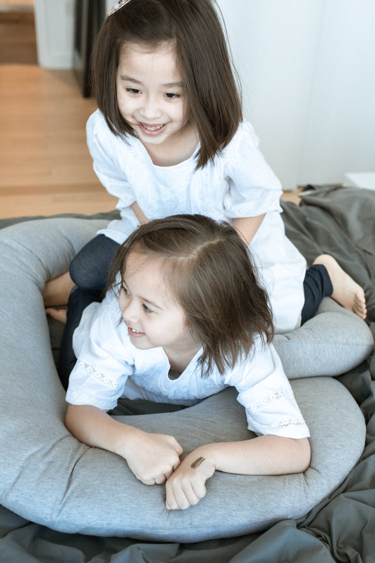 Two Young Girls Smiling