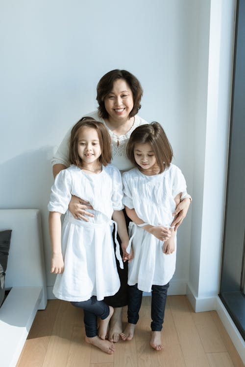 Free Mother with Her Kids Standing Stock Photo