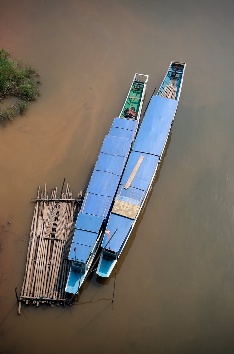 Blue Boat On The Lake