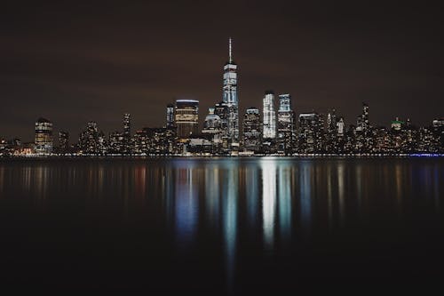 Panorama of a City during Night Time