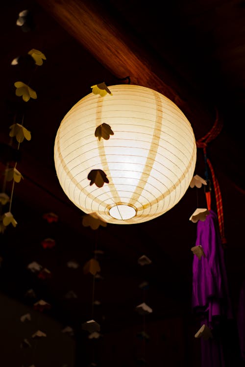 Free Close-Up Shot of a Hanging  Paper Lantern Stock Photo