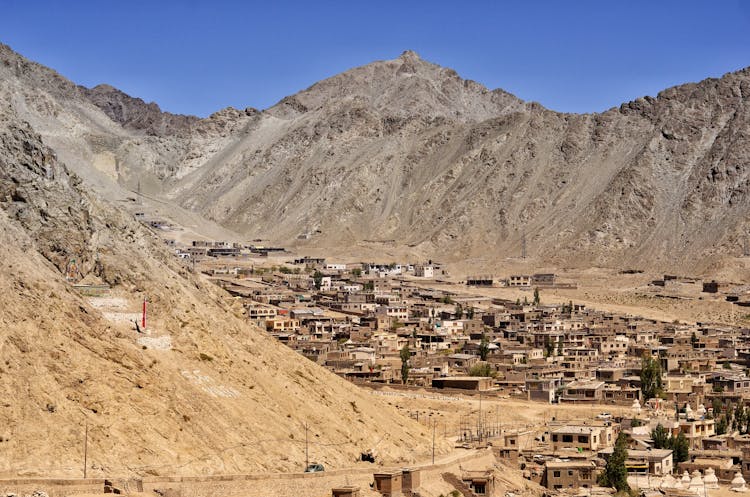 Remote Town In Arid Valley