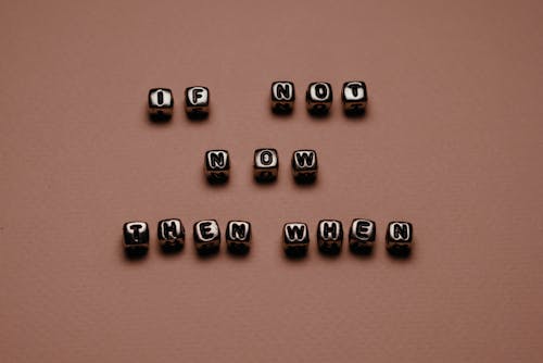 Letter Cubes on Beige Background