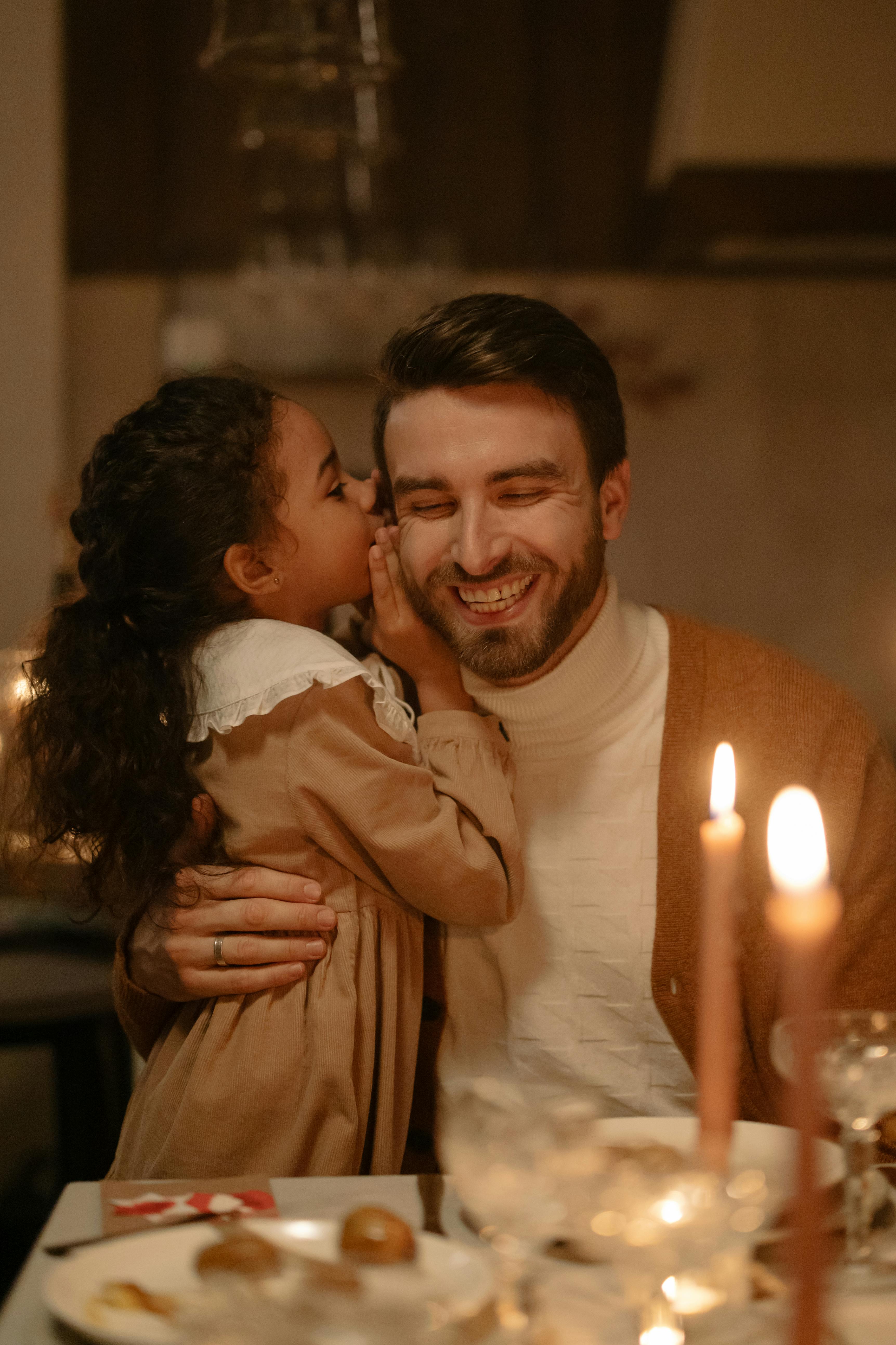 a precious bonding time of a father and daughter