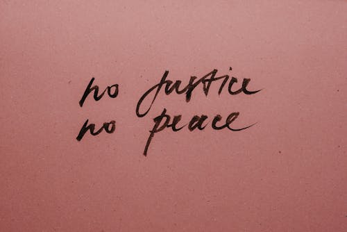 Free No Justice No Peace Hand Lettering Stock Photo