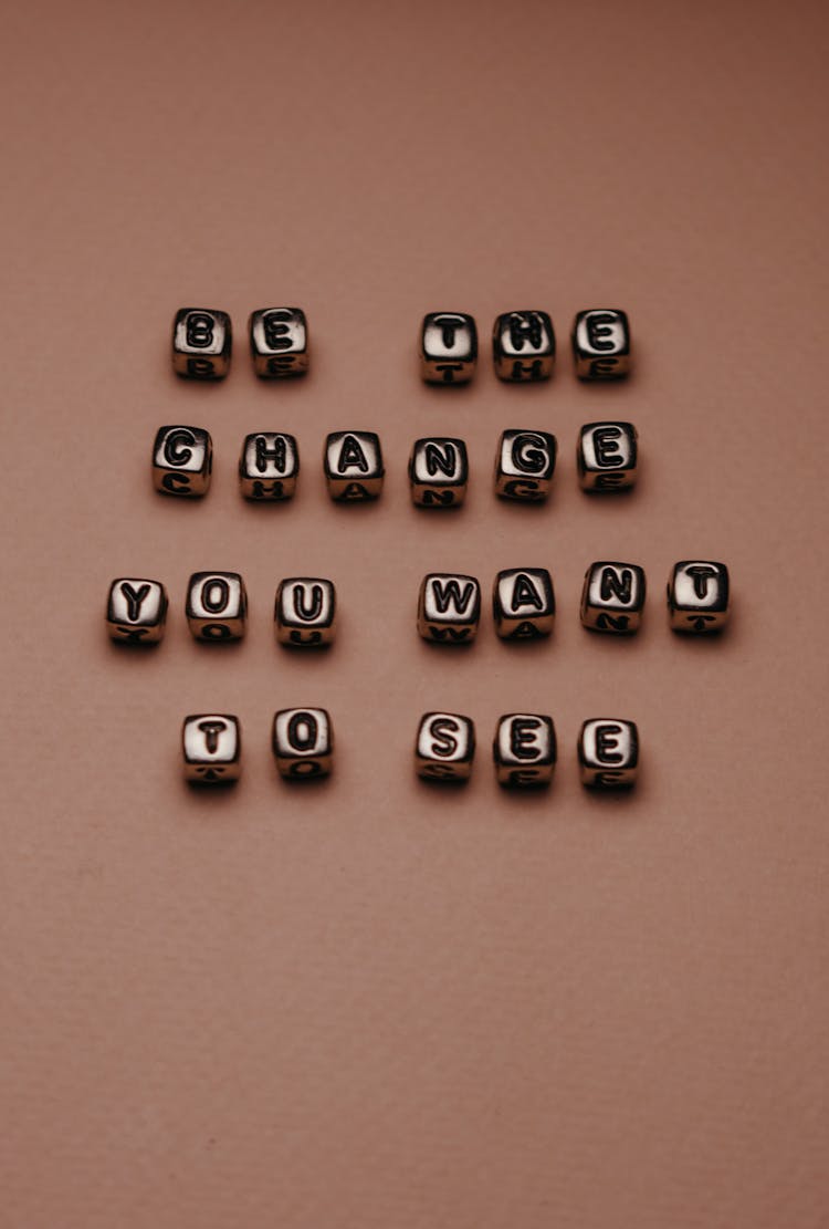 
A Close-Up Shot Of Silver Letter Beads