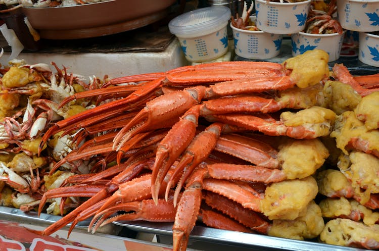 A Close-Up Shot Of Cooked Crab Claws