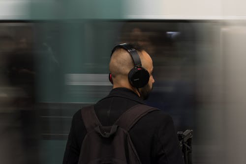Man Wearing Black Headphones
