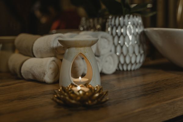 Spa candles and serenity at AuraGlow