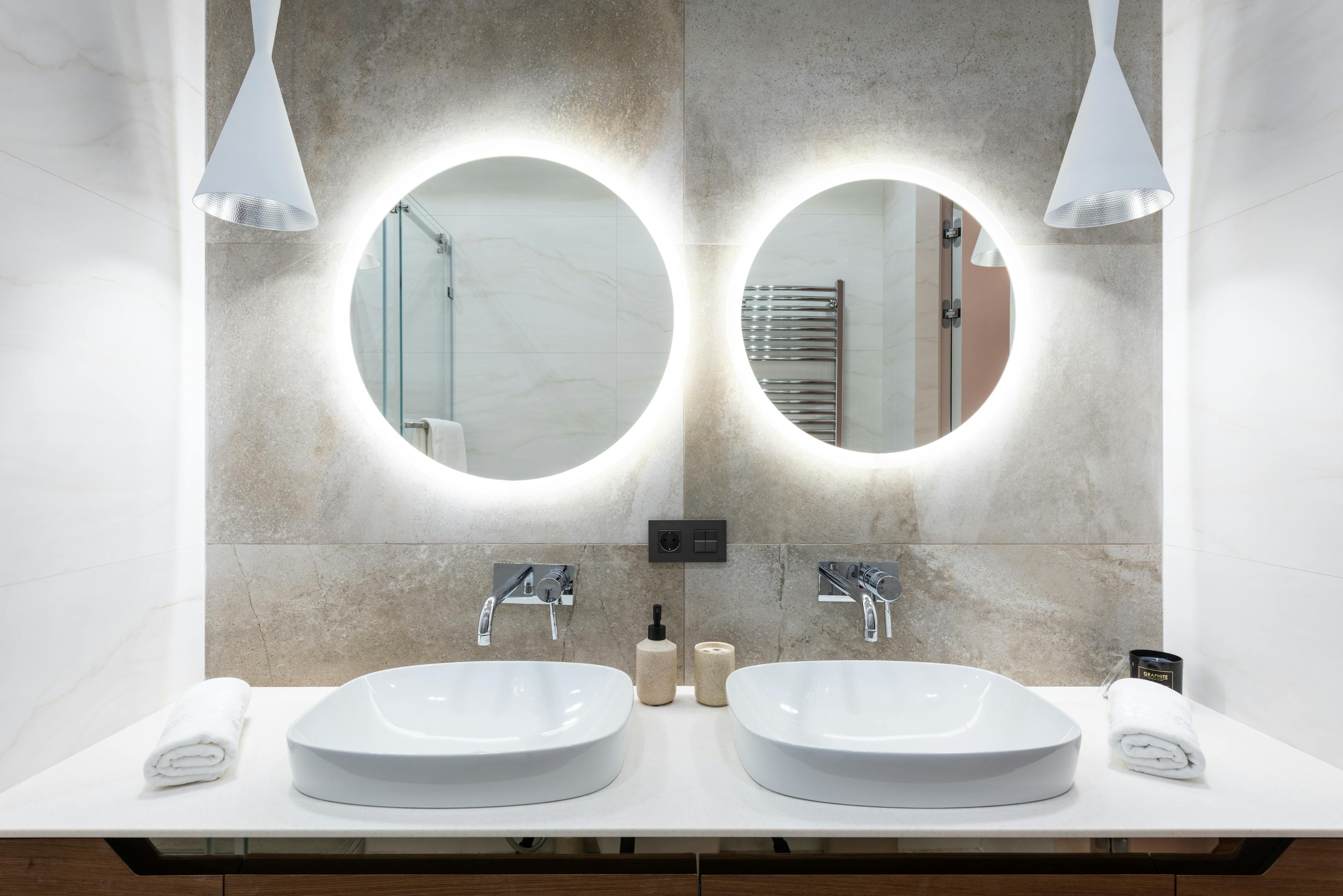 Task Lighting with LED Strips in Bathroom