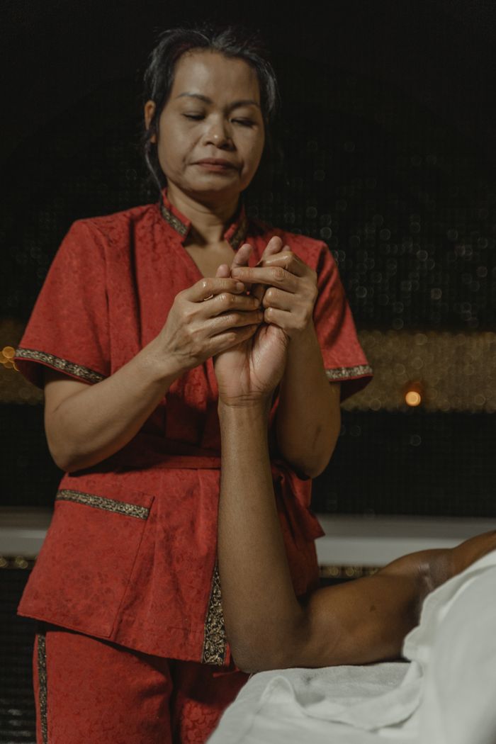 Asian hand massage for stress relief