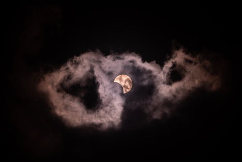 Free Full Moon in the Dark Sky Stock Photo