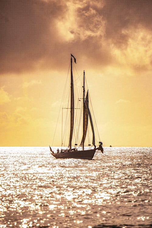Scenic View of a Sailboat on the Sea