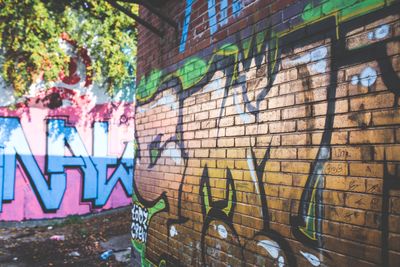Painted lettering across a brick wall — photo by Karolina Grabowska on Pexels